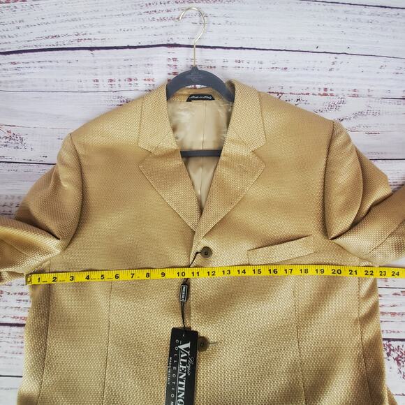 Sergio Valentino Men's Sport Coat Blazer Suit Jacket Tan Silk Wool Blend NWT 44 - Picture 12 of 15